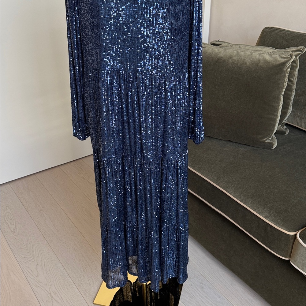 Sail to Sable STS Anne Midnight Navy Midi Dress NWT Size Large - Picture 4 of 11